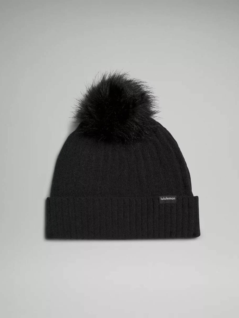 lululemon athletica Black Ribbed Pom Beanie